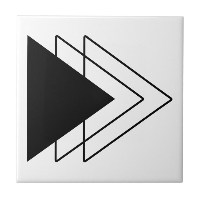 Trianglar svarta moderna minimalistiska geometrisk kakelplatta (Framsidan)