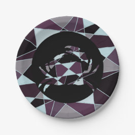 Triangle black grey white maroon Abstract