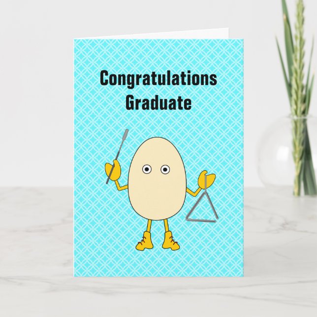Triangle Egghead Musician Studenten Card Tack Kort (Framsida)