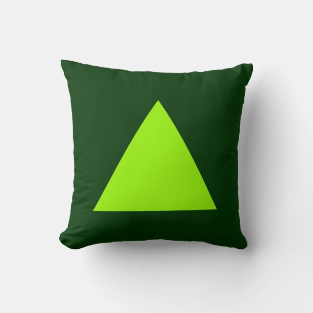 Triangle Färg - Chartreuse Grönt on Dk Grönt Kudde (Framsida)