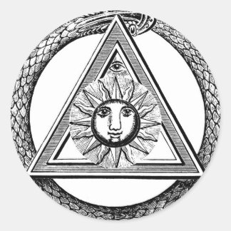 Triangle Freemason Snake Runt Klistermärke