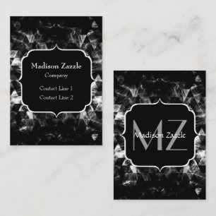 Triangle Geometric Black and White Smoky Monogram Visitkort