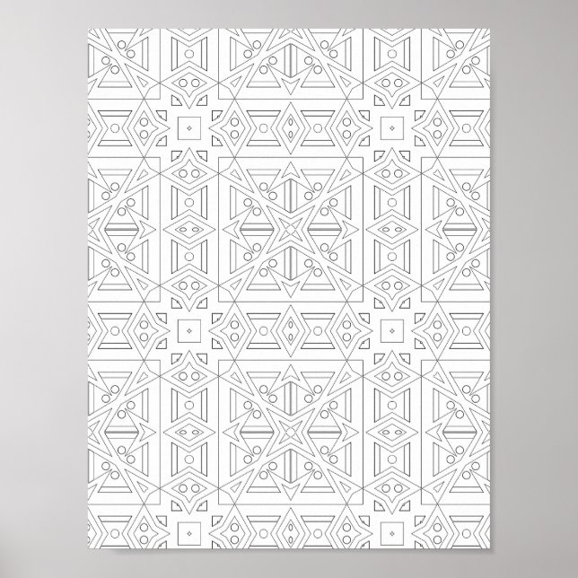 Triangle Grid Coloring Page Abstract Pattern Art Poster (Framsidan)