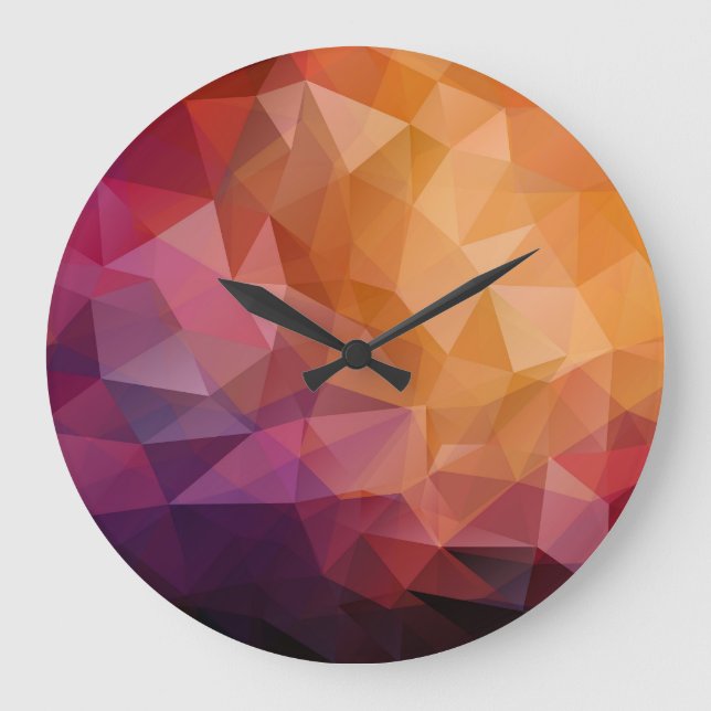 Triangle Mosaic: Mörk Vintage Stor Klocka (Framsida)