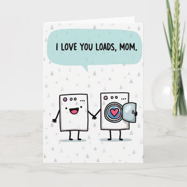 Triangle Pattern Love Mom Card Kort (Framsida)