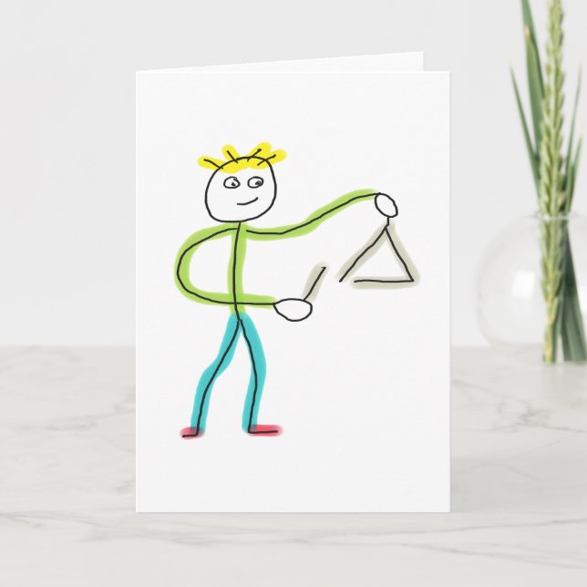 Triangle Playing Stickman Kort (Framsida)