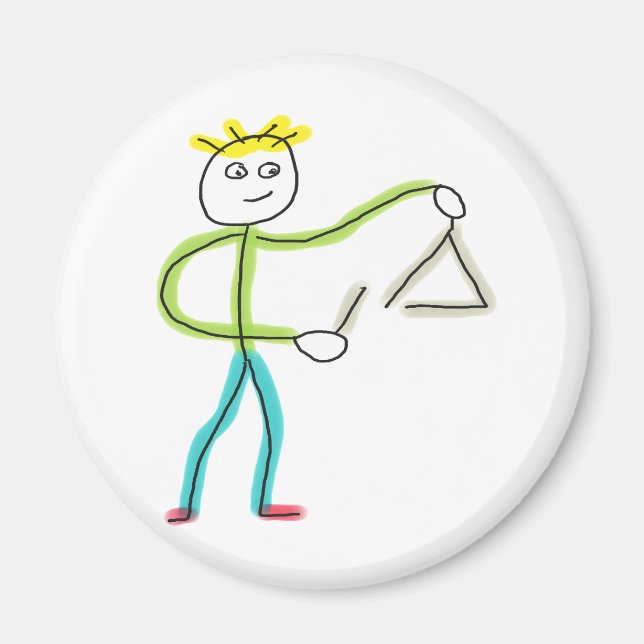 Triangle Playing Stickman Magnet (Framsidan)