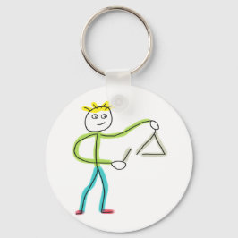 Triangle Playing Stickman Nyckelring