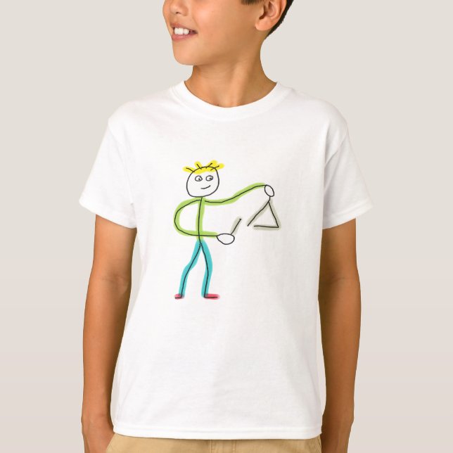 Triangle Playing Stickman T Shirt (Framsida)