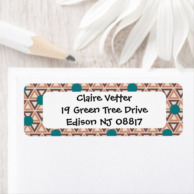 Triangle Quilt Returadress Etikett (Insitu)