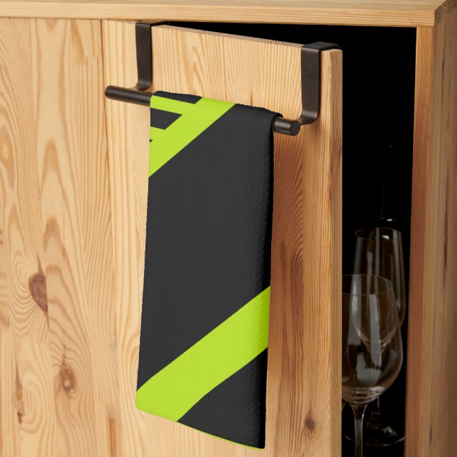 Triangle rand - Lime Green Kökshandduk (Thirds Fold)