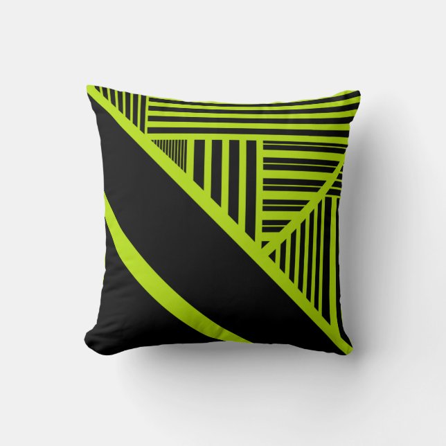 Triangle rand - Lime Green Kudde (Framsida)
