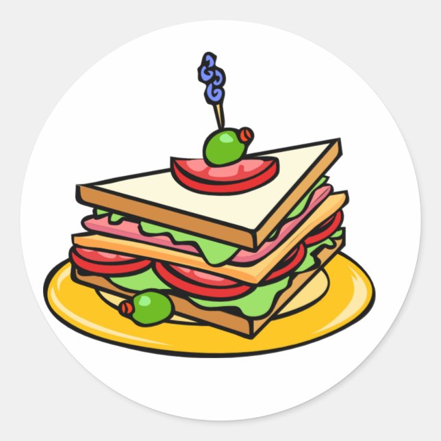 Triangle Sandwich Stickers Runt Klistermärke (Framsida)