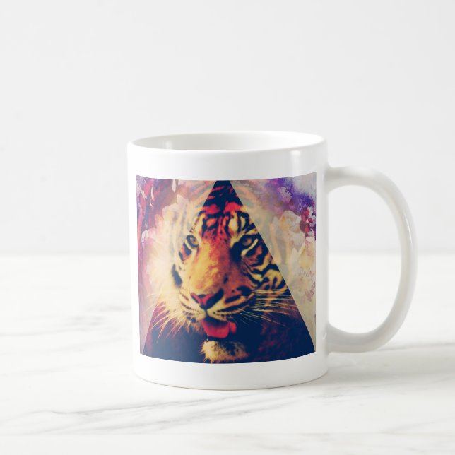 Triangle Tiger Grunge Kaffemugg (Höger)