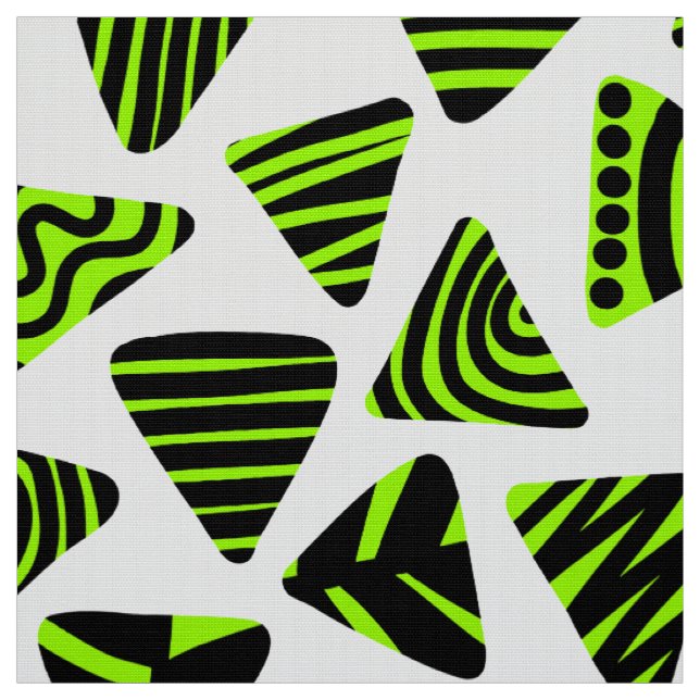 Triangles 240121 - Black and Chartreuse Grn on Wt Tyg (Provkarta)