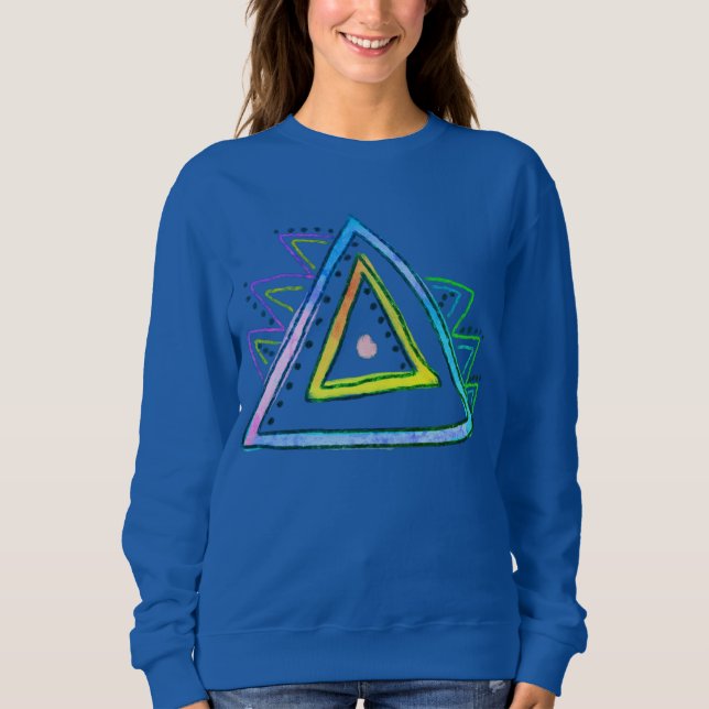 Triangles Abstrakt Wearable Art T Shirt (Framsida)