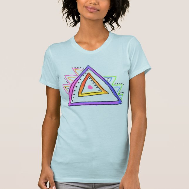 Triangles Abstrakt Wearable Art T Shirt (Framsida)