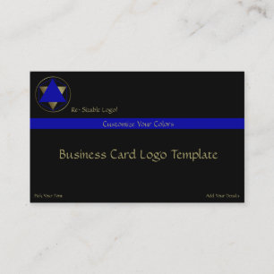 Triangles Circles - Reiki Triangles Blue Logotyp Visitkort