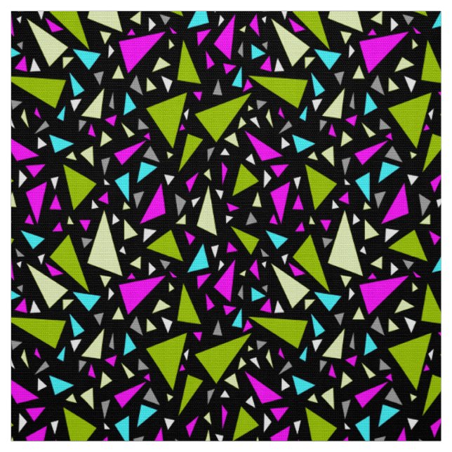 Triangles grönt crimment färg på svart bakgrund tyg (Provkarta)