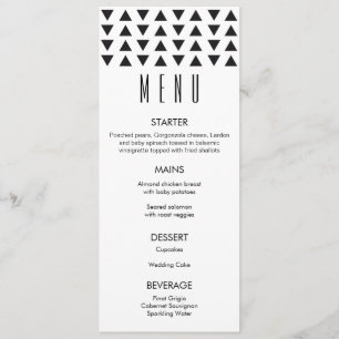 Triangles Modern Bröllop Menu Meny
