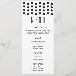 Triangles Modern Bröllop Menu Meny