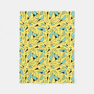 Triangles Mönster - Gult och turkos Fleecefilt