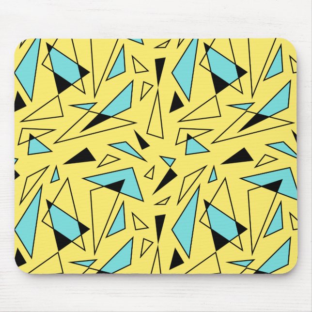 Triangles Mönster - Gult och turkos Musmatta (Framsidan)