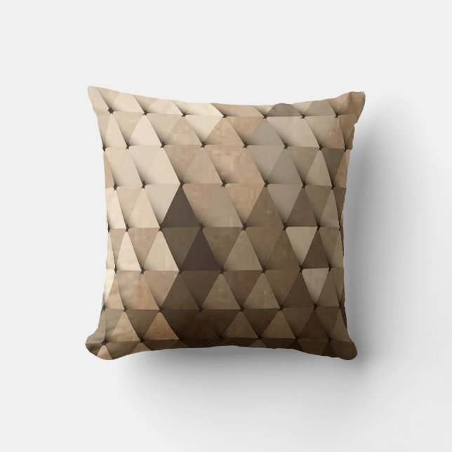 Triangles Neutralts Beige Tan Brown Kudde (Framsida)