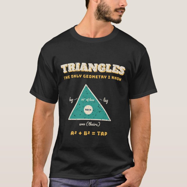 Triangles Only Geometry I Know Jiu Jitsu Shirt T (Framsida)