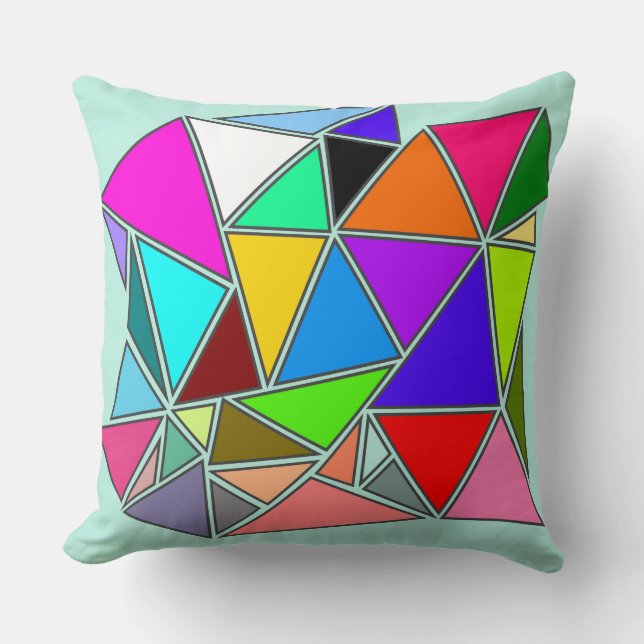 Triangles palett i Mint Background i Färg Kudde (Framsida)