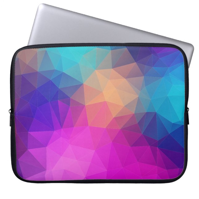 Triangles polygon färg rosa laptop fodral (Framsidan)