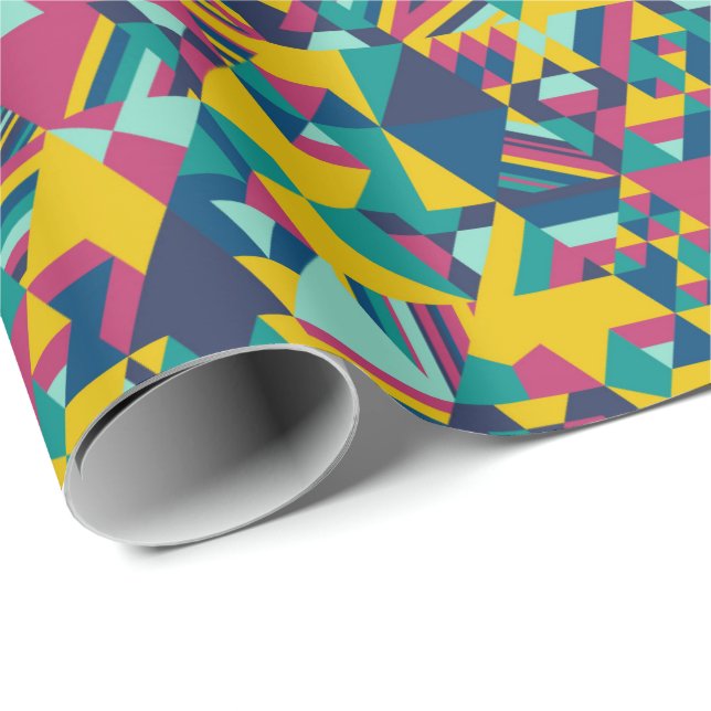 Triangulär mosaik i blått presentpapper (Rullad Hörn)