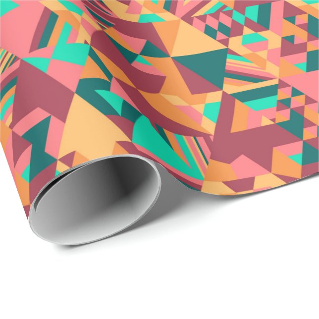 Triangulär mosaik i orange presentpapper (Rullad Hörn)