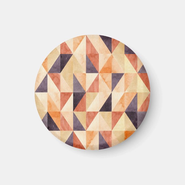 Triangulär mosaik Watercolor Earthy Mönster Magnet (Framsidan)