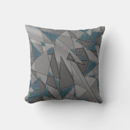 triangulära grått på blå bakgrund, grova kudde