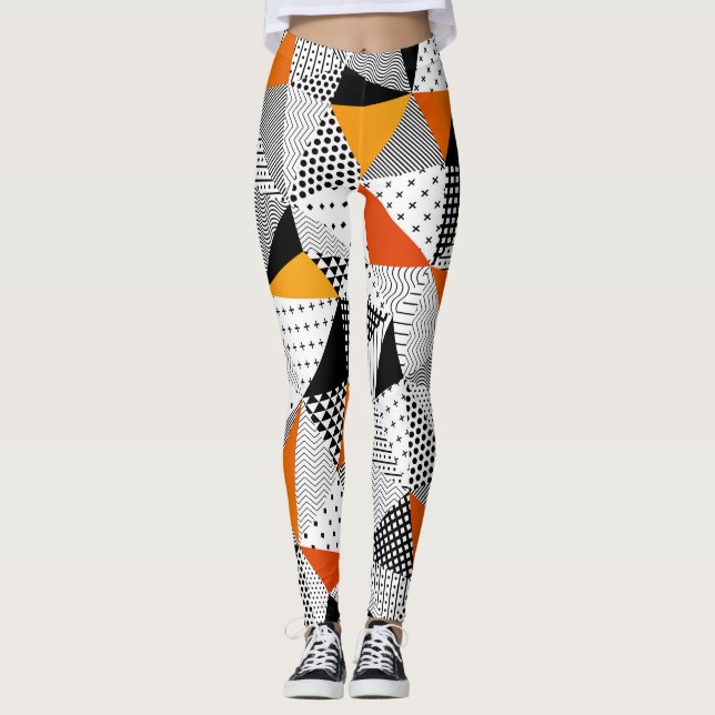 Triangulärt Mode: Vintage Polygonal Elegance. Leggings (Framsida)