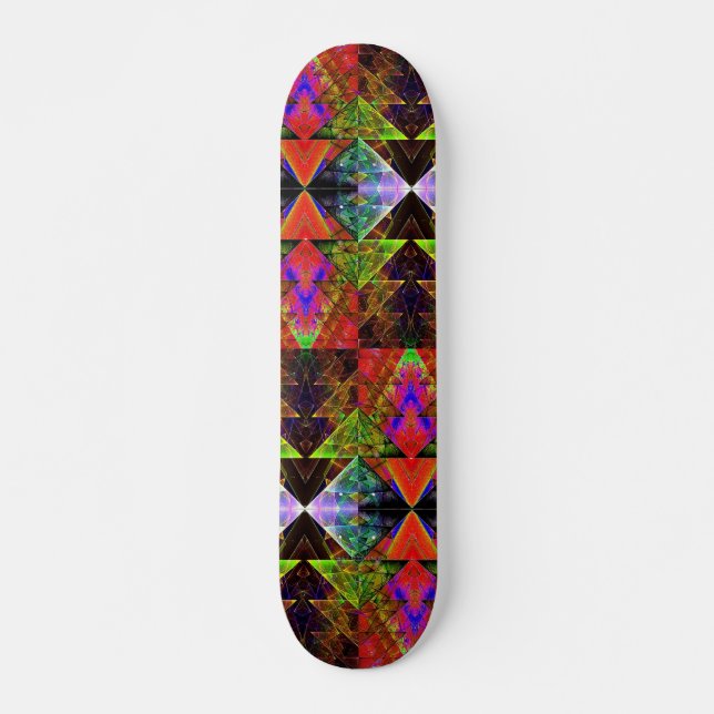Triangulärt prismarutmönster 2 mini skateboard bräda 18,5 cm (Framsida)