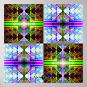Triangulärt prismrutnät poster
