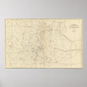 Triangulering Karta i Colorado Poster