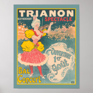 Trianon Spectacle Bal Consert Art nouveau Poster