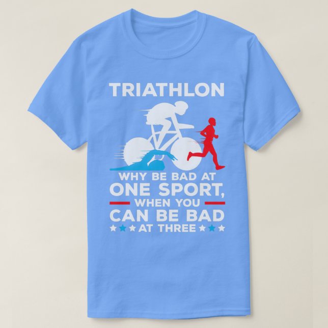 Triathle Triathle Triathlon Simma Springa Bicycle  T Shirt (Design framsida)