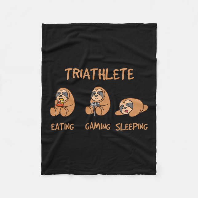 Triathlet Rollig Spelande Sengångare Spelar TV-Spe Fleecefilt (Framsidan)