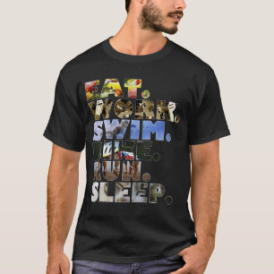Triathlete äter dagligt liv för sömn för sprin t shirt
