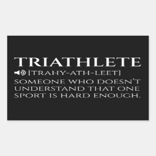 Triathlete Definition Funny Rektangulärt Klistermärke