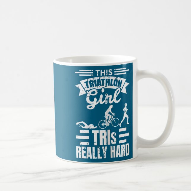 Triathlete Girls Funny Triathlon  Kaffemugg (Höger)