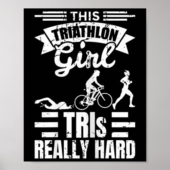 Triathlete Girls Funny Triathlon  Poster (Framsidan)