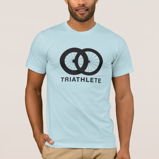 Triathlete på triathlontävlingen t-shirt (Framsida)