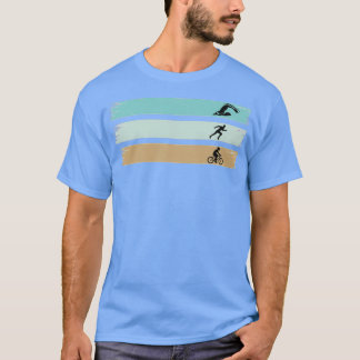 Triathlete Painting Art Biking Running Swimming T Shirt