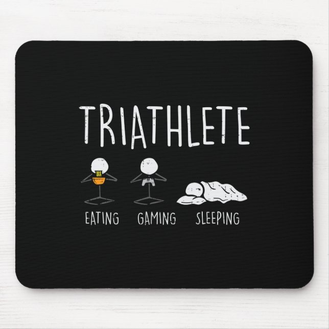 Triathlete Stickman Eat Video Game Sföreliggande G Musmatta (Framsidan)