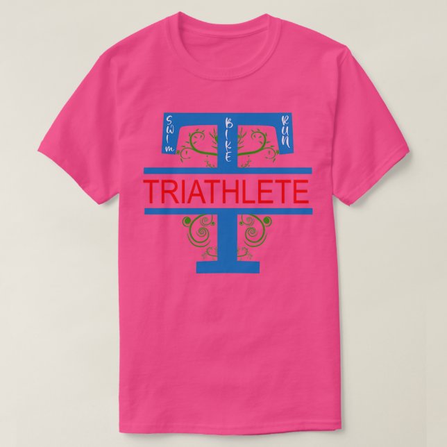 Triathlete T Vines Simma Bike Springa T Shirt (Design framsida)